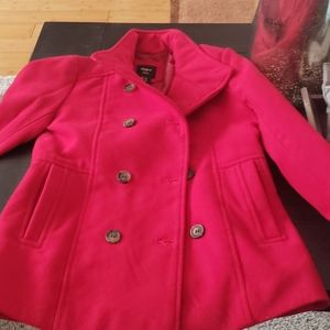 Red lined Pea Coat